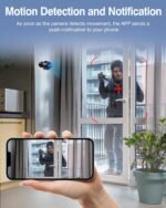 ⁦كاميرا مراقبة صغيرة بدقة 1080P HD عالية الدقة وواي فاي للبث المباشر مع جهاز استشعار حركة مدمج تعمل مع تطبيق الموبايل⁩ - الصورة ⁦3⁩